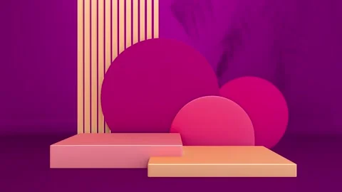 3D abstract presentation product mockup podium pedestal display. Leaves sha.. Video stock 317645271