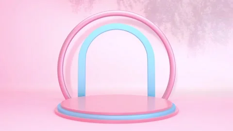 3D abstract presentation product mockup podium pedestal display. Leaves sha.. 動画素材 317645273