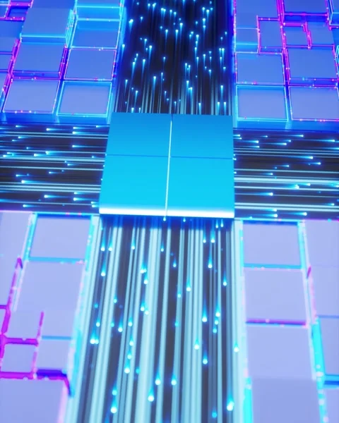 3D abstract processor on motherboard	 Video stock 320363674