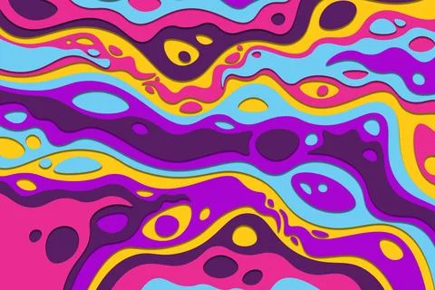3D abstract psychedelic groovy background. Stock Illustration