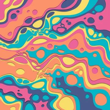 3D abstract psychedelic groovy background. Stock Illustration
