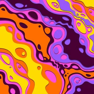 3D abstract psychedelic groovy background. Stock Illustration