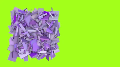 3d abstract purple spiked shape on green Stock Footage 35154242