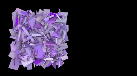 3d abstract purple spiked shape on black Stock Footage 35154249