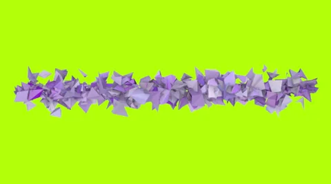 3d abstract purple spiked shape on green Stock Footage 35302496