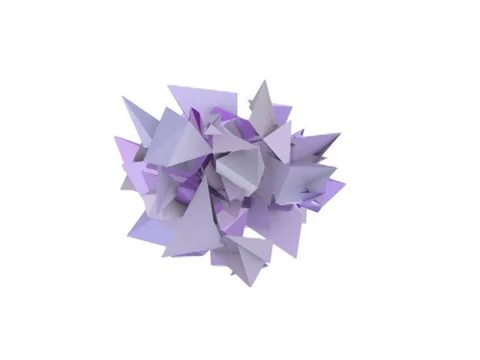 3d abstract purple spiked shape on white Stock Footage 35337725
