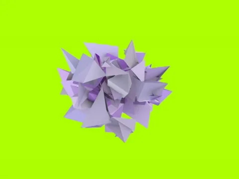 3d abstract purple spiked shape on green Stock Footage 35337738