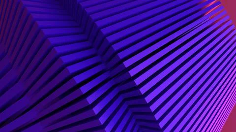 3D abstract purple square array pattern object, with red background, 3D Render, Stock Illustration