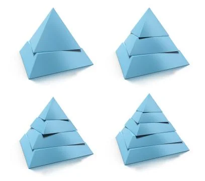 3d abstract pyramid set, design elements Stock Illustration