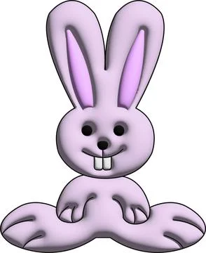 3d abstract rabbit icon Stock Illustration