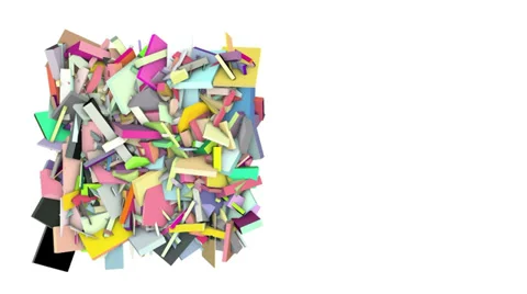 3d abstract rainbow color spiked shape on white Stock Footage 35231375