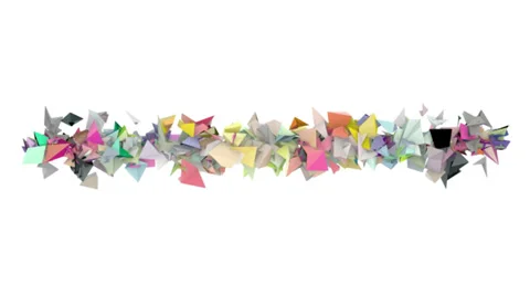 3d abstract rainbow color spiked shape on white Stock Footage 35302366