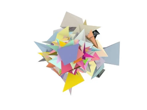 3d abstract rainbow color spiked shape on white Stock Footage 35337823