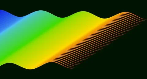 3D abstract rainbow gradient wave with particle texture, abstract background Stock Illustration