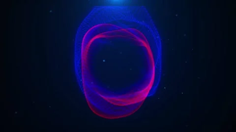 3D abstract Rays waves lines energy particles energy magic sphere round Spherica Stock Footage 311808367