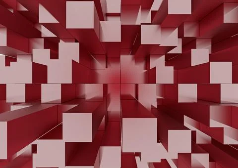 3d abstract red mosaic background Stock-Illustration