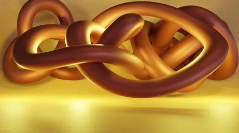 3d Abstract red object, 3d render, 3d Illustration, with Yellow lightning Stock Illustration