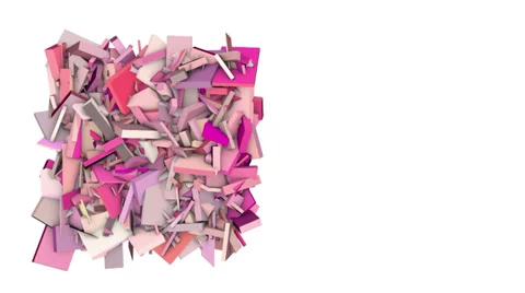 3d abstract red pink spiked shape on white Stock Footage 35231157