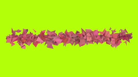 3d abstract red pink spiked shape on green Stock Footage 35302420