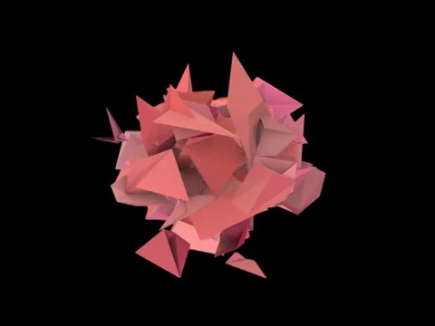 3d abstract red pink spiked shape on black Stock Footage 35337865