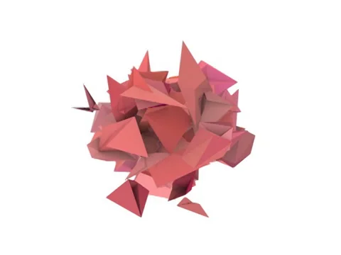 3d abstract red pink spiked shape on white Stock Footage 35337974