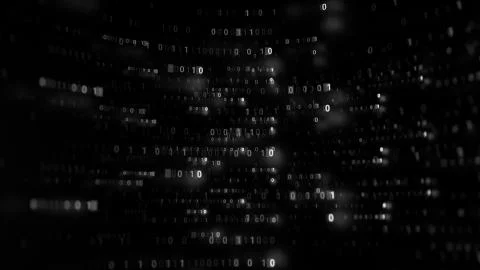 3d abstract render binary background. Zero and one code digits lines. Rendere Stock Illustration