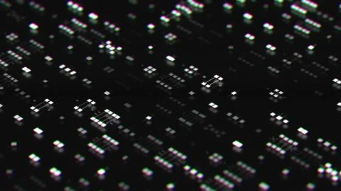 3d abstract render with detailed elements. Technology and data processing the Stock Illustration