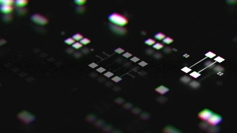 3d abstract render with detailed elements. Technology and data processing the イラスト素材