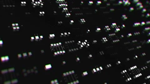 3d abstract render with detailed elements. Technology and data processing the Stock Illustration