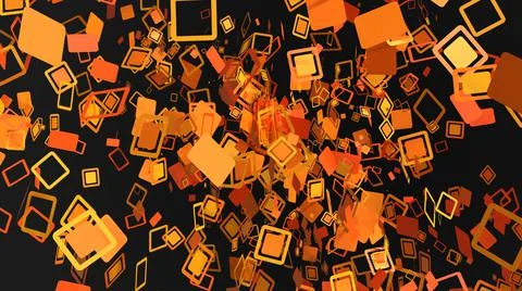 3D Abstract Render, Modern Background Design, square particles chaos pattern Stock Illustration