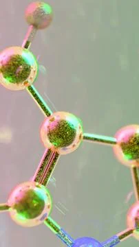 3D abstract render of serotonin molecule zoomed at atomic level inside tran.. Stock Illustration