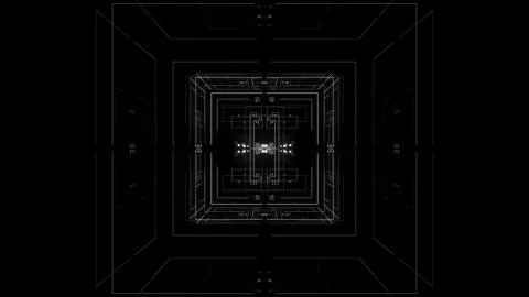 3d abstract rendered background. Technology theme. Complex details. Lines, sq Stock Illustration