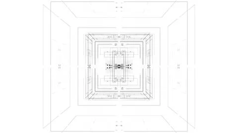 3d abstract rendered background. Technology theme. Complex details. Lines, sq Stock Illustration