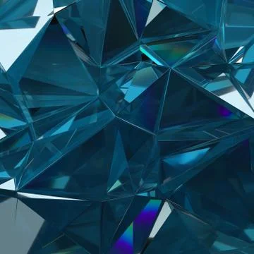 3d abstract rendering of fractured triangular glass  surface. . Illustrazione stock