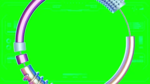3D abstract ring rotating on green screen Stock Footage 341375603