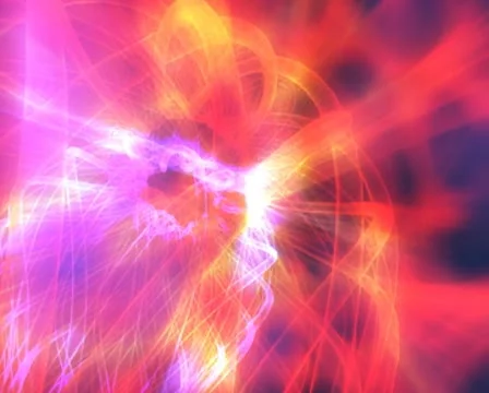 3D Abstract Rotating Orange Pink Orbs Loop Stock Footage 8931801