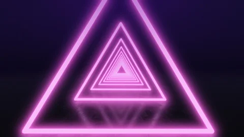 3d Abstract seamless background, looped animation. Neon triangles. Stock Footage 111813259