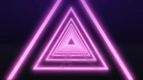 3d Abstract seamless background, looped animation. Neon triangles. Stock Footage 111813501