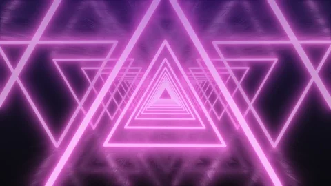 3d Abstract seamless background, looped animation. Neon triangles. Stock Footage 111860506