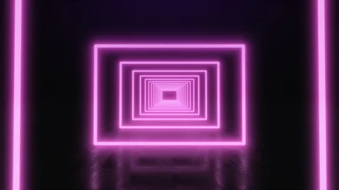 3d Abstract seamless background, looped animation. Neon rectangles. Stock Footage 113790560