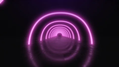 3d Abstract seamless background, looped animation. Neon circles. Stock Footage 115414561