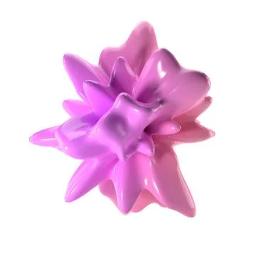 3d Abstract shape composition with spherical element. Pearlescent splash Illustrazione stock