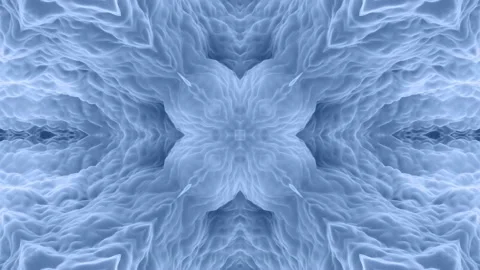 3d abstract shape like star or flower, symmetrical structure of black blue Stock Footage 137496637