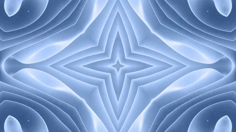3d abstract shape like star or flower, symmetrical structure of black blue Stock Footage 137497366
