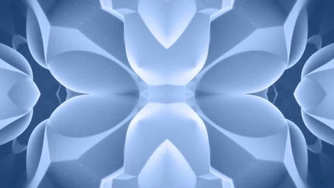 3d abstract shape like star or flower, symmetrical structure of black blue Stock Footage 137497871