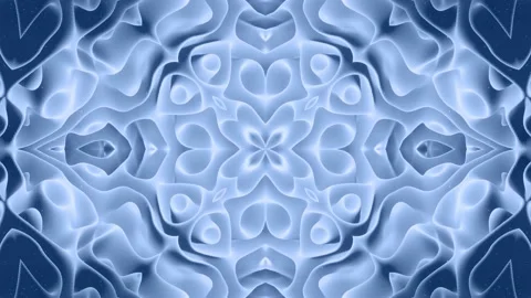 3d abstract shape like star or flower, symmetrical structure of black blue Stock Footage 148508742