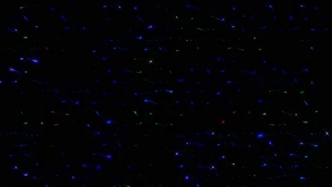 3D Abstract shining bright lines set wave,dots colorful, black background Stock Footage 231264124