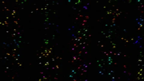 3D Abstract shining bright lines set wave,dots colorful, black background Stock-Footage 233467766