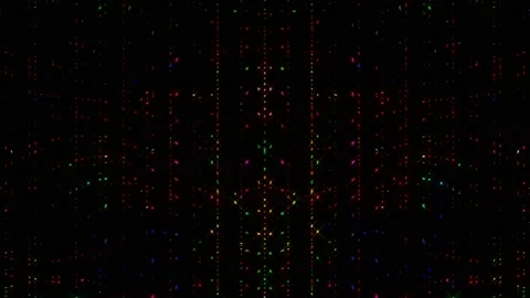 3D Abstract shining bright lines set wave,dots colorful, black background Video stock 233821245
