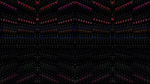 3D Abstract shining bright lines set wave,dots colorful, black background Stock-Footage 234067318